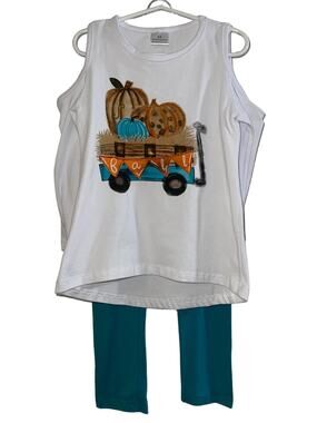 Girls Cold Shoulder Pumpkin Fall Set - Size 4T